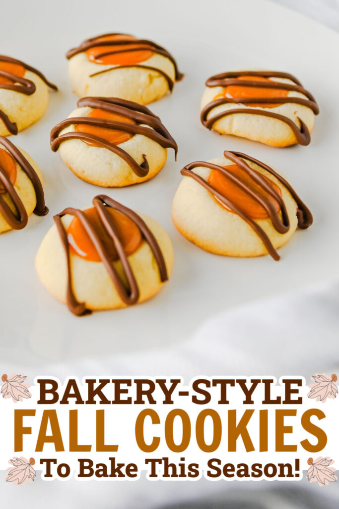 fall cookies - Caramel Chocolate Chip Thumbprint Cookies