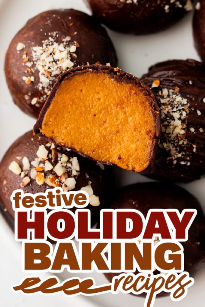 holiday baking recipes - Dark Chocolate Pumpkin Truffles