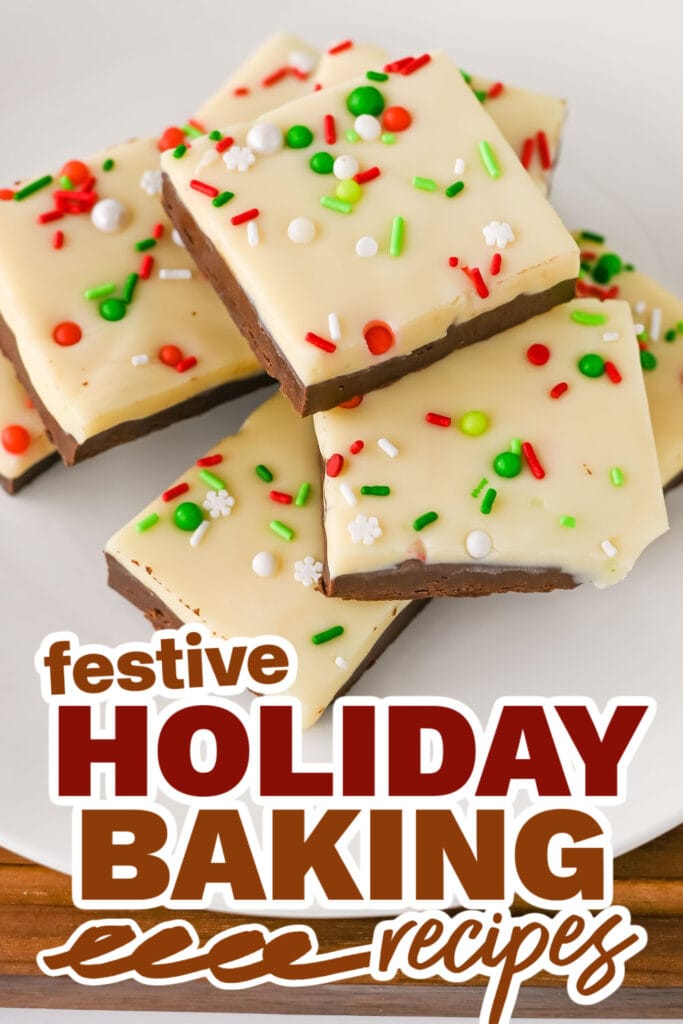 holiday baking recipes - Layered Christmas Chocolate Fudge