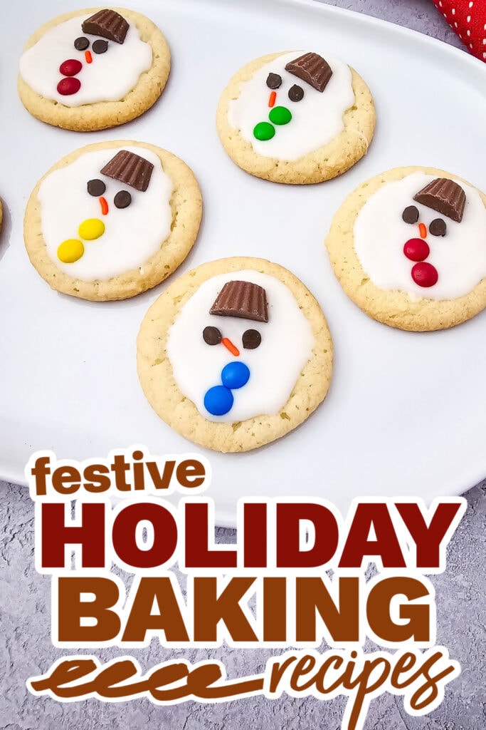 holiday baking recipes - Melted Snowman Sugar Cookies
