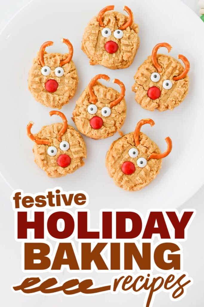holiday baking recipes - Peanut Butter Reindeer Cookies