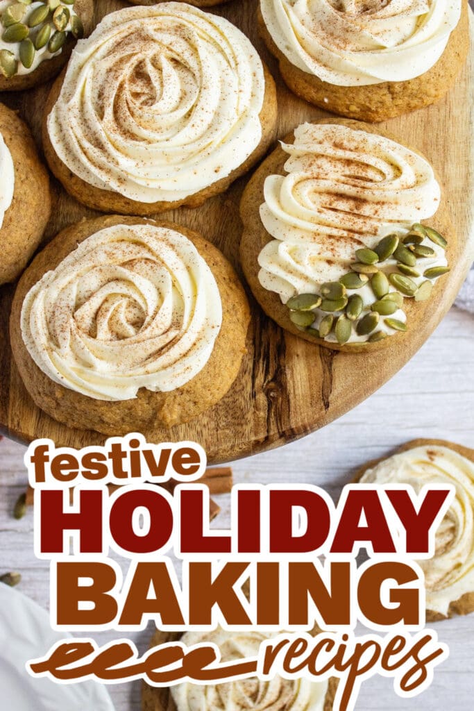 holiday baking recipes - Soft Pumpkin Cookies with Cream Cheese Frosting