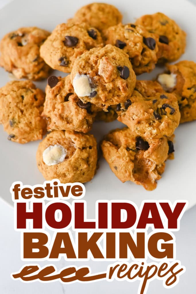 holiday baking recipes - Soft Pumpkin S'mores Cookies