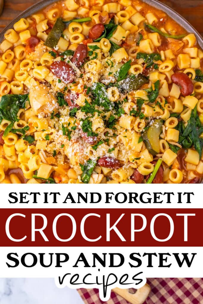 pinned crockpot soup - Slow Cooker Chicken Minestrone Soup copy