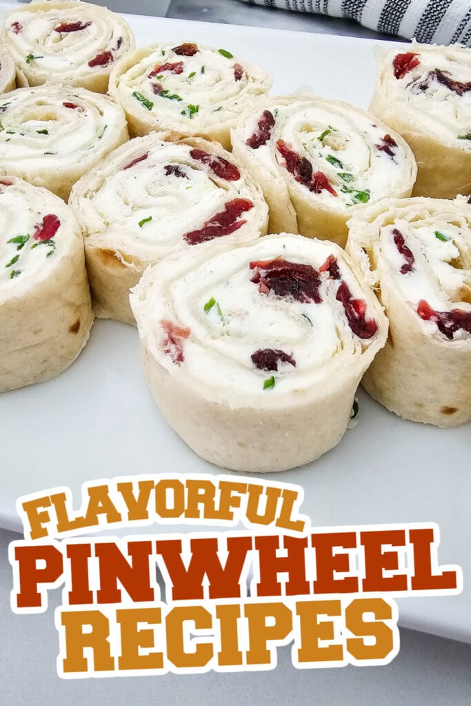 20+ Flavorful Pinwheel Recipes for Picnics, Parties, and More! 24 pinwheel recipes -Cranberry Feta Pinwheels