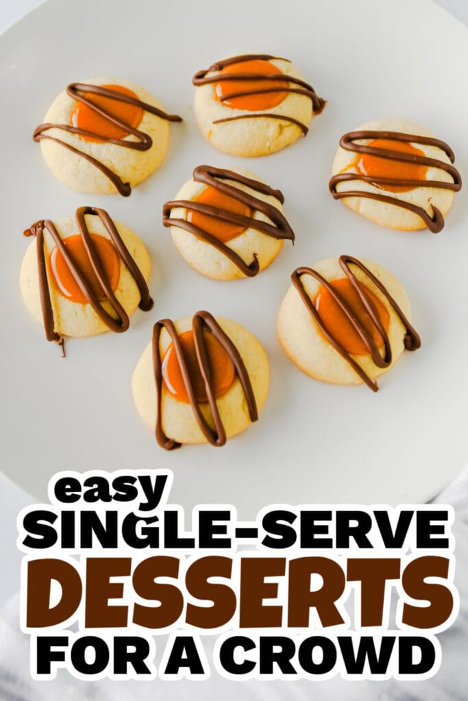 50+ Sweet and Simple Single-Serve Desserts for Any Occasion 47 single serve dessert -Caramel Chocolate Chip Thumbprint Cookies