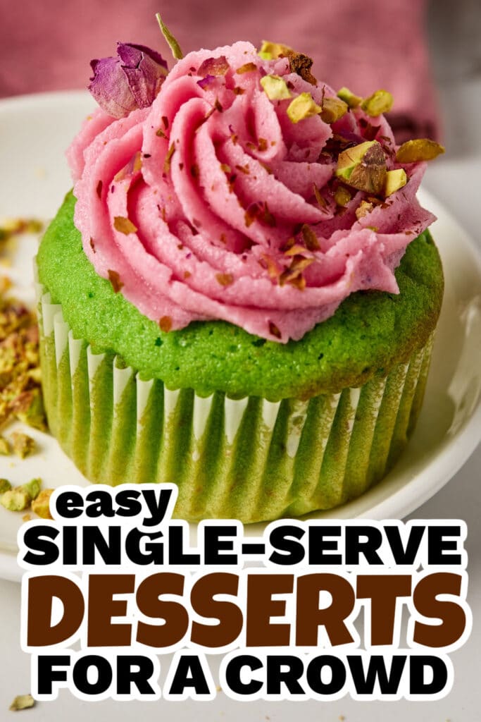50+ Sweet and Simple Single-Serve Desserts for Any Occasion 35 single serve dessert -Rose and Pistachio Cupcakes