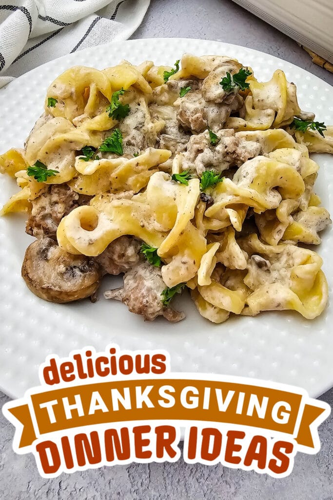 thanksgiving dinner ideas - Cheesy Beef Stroganoff Casserole