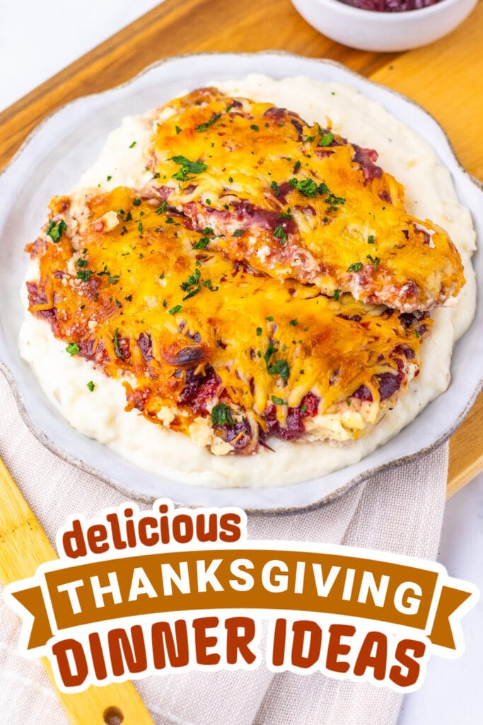 thanksgiving dinner ideas - Cranberry Cream Cheese Chicken Bake