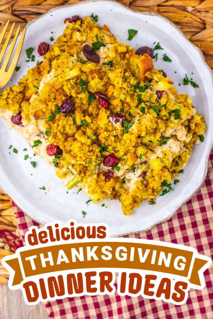thanksgiving dinner ideas - Harvest Chicken And Stuffing Bake