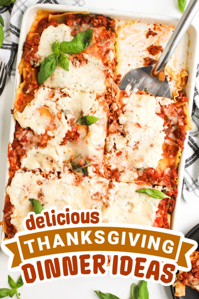 thanksgiving dinner ideas - Sheet Pan Cheesy Lasagna