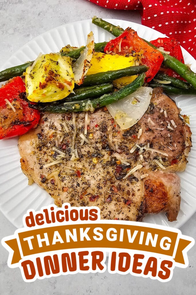 thanksgiving dinner ideas - Sheet Pan Italian Pork Chops
